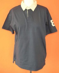 Pánské modro-béžové triko s límečkem a číslem vel. 48