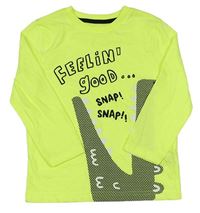 Neonově žluté triko s nápisem zn. F&F
