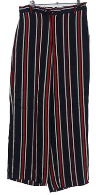 Dámské tmavomodro-červené kostkované palazzo kalhoty zn. H&M