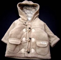 Béžový zimní fleecový kabátek s kapucí zn. Next