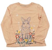 Meruňkové tričko s králíkem zn. Fat Face