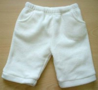 Smetanové fleecové kalhoty
