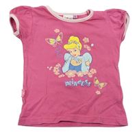 Růžové tričko s Popelkou s flitry zn. Disney