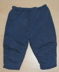 Tmavomodré šusťákové zateplené kalhoty