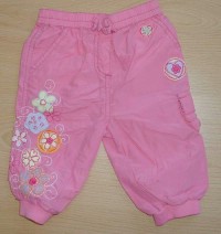 Růžové plátěné kalhoty s nášivkami zn. Cherokee