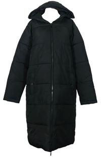 Dámský černý šusťákový zimní kabát s kapucí zn. New Look 