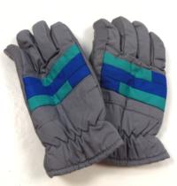 Šedo-zeleno-modré lyžařské rukavice 