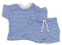 2set- modro-bílé pruhované tričko+ kraťasy zn. M&S