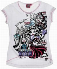 Nové - Bílé tričko s Monster High