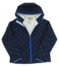 Tmavomodro-modrá vzorovaná softshellová bunda s kapucí zn. mcKinley