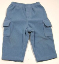Modré fleecové kalhoty s kapsami