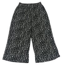 Černo-bílé vzorované culottes kalhoty zn. F&F