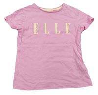 Světlerůžové tričko s nápisem zn. Elle