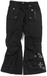 Outlet - Černé plátěné kalhoty s hvězdičkami 