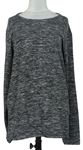 Pánské černo-šedé melírované pletené triko Baxmen Cultwear 