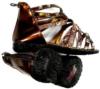 Outlet - Bronzové koženkové páskové boty s kamínky zn. Reveal vel. 31