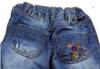 Modré riflové oteplené kalhoty s kytičkami zn. F&F 