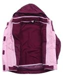 3v1 Růžovo-fialová šusťáková celoroční funkční bunda s kytičkou a kapucí zn. Crivit