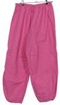 Dámské růžové plátěné cuff kalhoty Primark 