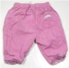 Růžové manžestrové kalhoty se třpytkami a mašličkou 