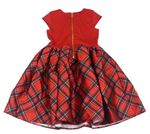 Červeno-kárované šaty s mašlí zn. H&M