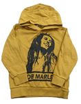 Medová mikina s potiskem Bob Marley a kapucí H&M