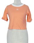 Dámské oranžové crop tričko s logem Adidas 