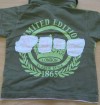 Khaki-zelené tričko s potiskem a límečkem zn. Adams