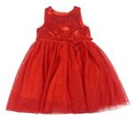 Červené slavnostní šaty s třpytivou tylovou sukní H&M