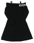 Černé bavlněné šaty s volánkem River Island