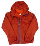 Červená funkční šusťáková jarní bunda s kapucí Decathlon