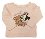 Broskvové triko s Minnie Disney