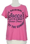 Dámské růžové tričko s nápisy SoccX 