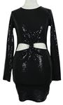 Dámské černé třpytivé šaty s průstřihy H&M