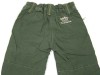 Zelené plátěné oteplené kalhoty s kytičkami