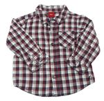 Tmavomodro-šedo-červená kostkovaná košile S. Oliver