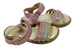Růžovo-mátovo-zlaté třpytivé sandále vel. 23