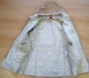 Béžový semišový zateplený kabátek s kytičkami a kapucí zn. E-vie vel. 134