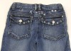 Modré riflové 3/4 kalhoty s kytičkami zn. CQ