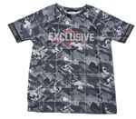Šedo-tmavošedé army sportovní tričko s nápisem George 
