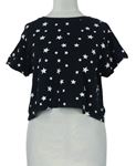 Dámské černé hvězdičkované crop tričko Primark