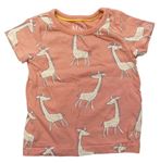 Pudrové tričko se žirafami M&S
