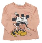 Růžové triko s Mickeym + Minnie Disney 
