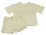 2Set - Smetanové teplákové tričko s nápisem + kraťasy s kapsou RIVER ISLAND