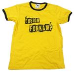 Žluto-černé tričko s nápisem Malfin