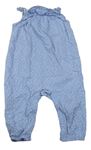Modré plátěné laclové kalhoty s puntíky H&M