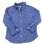 Modrá puntíkatá košile s výšivkou H&M