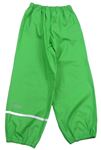 Zelené nepromokavé kalhoty s reflexním pruhem 