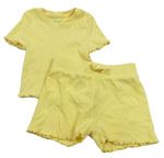2 set - Žluté žebrované tričko + kraťasy Primark
