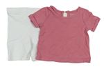 2set - Růžové tričko + bílé kraťasy 